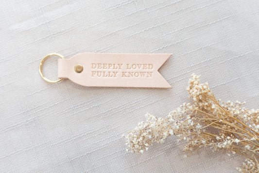 Deeply Loved Fully Known Vegan Leather Keychain