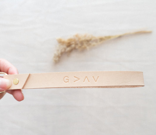 God Is Greater Than The Highs And Lows Vegan Leather Keychain